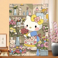 Hellokitty Digital Oil Painting High-value Handmade diy Coloring Filling Meditation Decompression Pa