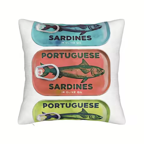 1pc Multicolored Portuguese Sardine Can Decorative Accent for Home Use, Featuring Soft, Durable, And