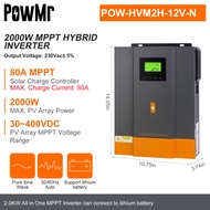 QAZWS PowMr 3.2KW ตัวแปลงพลังงานแสงอาทิตย์แบบผสม24V ถึง230V MPPT 80A เซลล์แสงอาทิตย์เอาท์พุทอินเวอร์