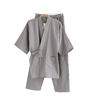 Getupp Pajamas Men's Yukata Cotton Top and Bottom Set Ryokan Yukata Comf