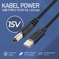 OOTDTY USB Type C to DC Power Cable 5.5x2.5mm CCTV Router Charger 97cm - PA12M