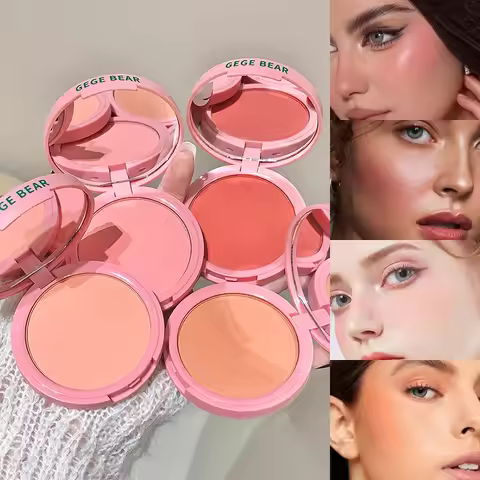 Gege Bear Soft Mist Blush - 4g, Fine Texture with Rich Color, Instagram Style, Easy for Daily Use