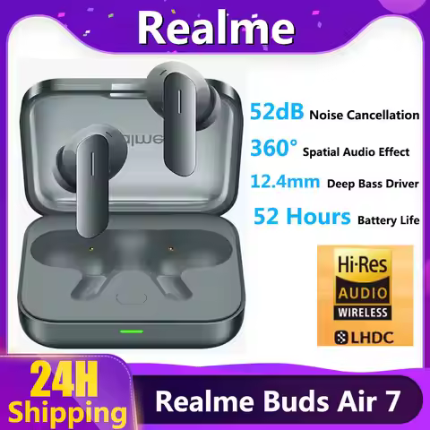 Original realme Buds Air 7 52dB Active Noise Cancelling True Wireless Earphone 52Hour Battery Blueto