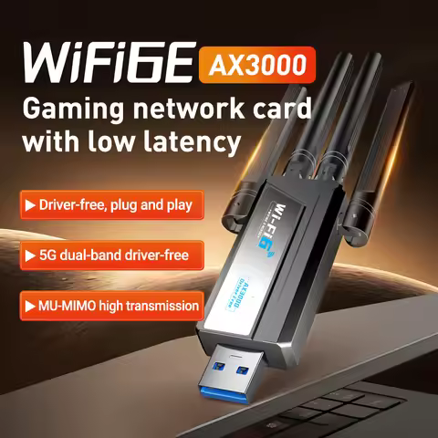 WALRAM WiFi 6E Wireless Network Card AX3000 USB 3.0 WiFi Adapter 2.4G/5GHz Dual Band Receiver Dongle