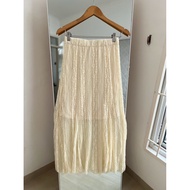 SL347 | CREAM LACE SKIRT | SKIRT LACE CREAM BY CHER | BANGKOK IMPORTED LACE SKIRT