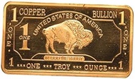 CMC Metal Art Collection - 1 oz One Troy Ounce USA American Buffalo .999 Fine Copper Bullion Bar Ing