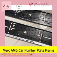 [READYSTOCK] 1pcs Mercedes Benz AMG Car Number Plate Frame/ Mercedes Kereta Nombor Kereta Cover (Sliver/ Black)