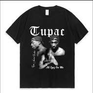 Men's cotton T-shirt Male and female hip hop rapper Tupac t-shirt, personality, short sleeve tops, o