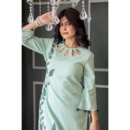 ES120 Slub Cotton Kurti Trousers Set