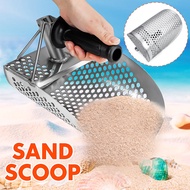 Silver Large Stainless Steel Sand Scoop Metal Detector Shovel Beach Water Hunting 1PC 29 x 19.5 x 17