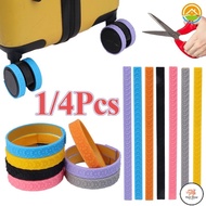FS 1/4Pcs 19cm Cuttable Wheels Covers / Noise-reducing Silicone Luggages Roller Protective Sticker f