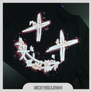 [READY STOCKS] 国潮 RICKYISCLOWN RIC 樱花蝴蝶撕裂笑脸短袖（男女同款）/ RICKY IS CLOWN Sakura Butterfly Oversize T-shir