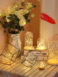 2入組/套10/20/30led 1/2/3m塑料燈串浪漫可伸縮裝飾燈適用於家居裝飾