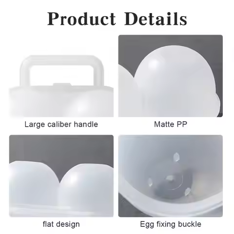 Protective Two Compartment Outdoor Egg Box Shockproof Portable Egg Holder Transparent Drop Resistant