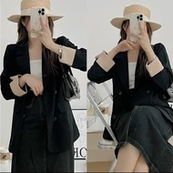Korean Style Bear Folding Long Sleeve Women's Blazer, Women'S Vest