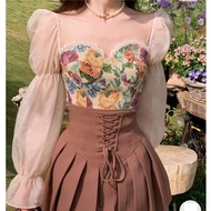 YR 3m BLOUSE 1870 TM THREE M BUSTIER CROP TOP FASHION TOP PREMIUM ELEGANTWanita