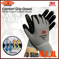 3M Work Gloves Comfort Grip wear-resistant Slip-resistant Anti-labor Safety Gloves Nitrile Rubber Gloves size S/M/L