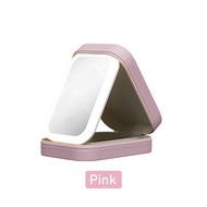 Kotak Kosmetik Dengan Cermin Rias Lampu LED Lipat Travel Portable Tempat Penyimpanan Kuas Make Up Po