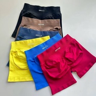 Dfyne Same Style Ribbed Wide-Waisted Sports Pants Iron Pilates Seamless Skinny Shorts