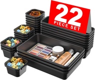 A-LuGei [] Plastic Black Desk Drawer Organizer, Bathroom Organizers and Storage, Makeup Organizer, O