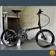 Fnhon Gust 22” • 9 Gears Shimano Sora Litepro • Foldable Folding Foldie Bike Bicycle • 20” inches 451 • Full Matte Black New Colour • Crius Velocity Master Blast Tornado • Customise My Bicycle •