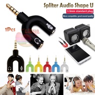 Icantiq Spliter Audio Shape U 3.5mm ke Headphone & Mic Laptop MP3 Player Speaker Support Smule / Spl