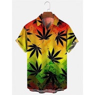 Hawaiian Shirts for Men and Women, Coconut Print Shirts for Men, Casual, Short Sleeves, Lapel, Singl