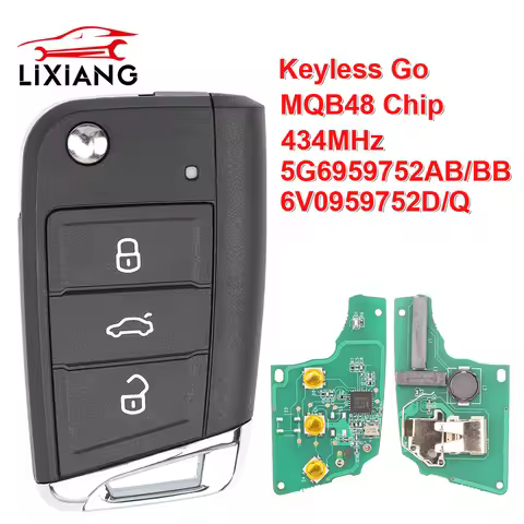 LX Keyless Go/Half Smart Remote Key 433MHz MQB ID48 Chip 5G6959752AB BB 6V0959752D / Q for V-W Golf7