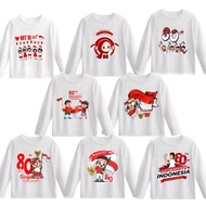 August long-sleeved children's t-shirt, special white, 8 motif, choice of/, August clothes, 2025
