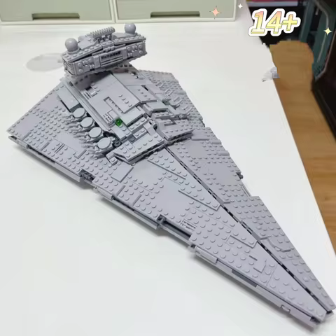 Blocks 1555pcs Interstellar Theme UCS Star Battle Imperial Star Destroyer Building Block With 7 Doll