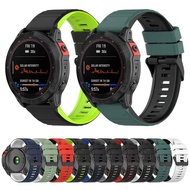 26 22MM Silicone Bracelet Strap For Garmin Fenix 7x 7 6 6x Pro 5 5x Plus Fenix 3 Forerunner 935 945 Smart Watch Band Quick Release Wristband