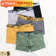 HELLO Men's Boxer Briefs Set (3/5 Pieces) - Breathable, Soft, Comfortable, Quick-Dry