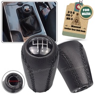 ลูกบิดคันเกียร์หัวเกียร์ความเร็วรถหนังสำหรับ MAZDA 3 BK BL 5 CW 6 II GH CX-7 ER MX-5 NC III Cwofn671