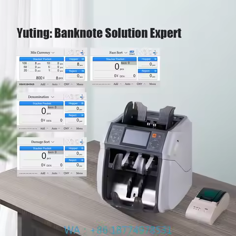 Banknote Counter HT-9100F With UV,MG,IR Detection