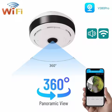 V380 Pro Wifi Panorama Camera 3MP Security Camera 360 Degree Panoramic Fisheye IP Camera Night Visio