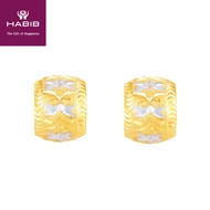 HABIB  Castor White and Yellow Gold Earring, 916 Gold