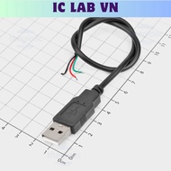 [2 Pieces]- USB 2.0 Cord 1 Male 4 Core Length 30cm Ic Lab VN