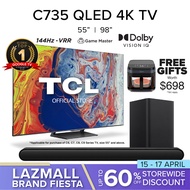 TCL C735 QLED 4K Google TV 98 inch | IMAX Enhanced | Dolby Vision IQ | Dolby Atmos | Onkyo | MEMC | 144 Hz VRR | Game Master | HDMI 2.1