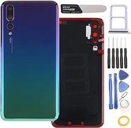 YHX-US Battery Back Cover Replacement for Huawei P20 Pro CLT-L09 CLT-L29 6.1" Rear Cover Housing Door with Repair Tool Kits (Color: Twilight)