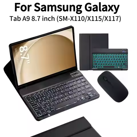 For Samsung Galaxy Tab A9 8.7 Inch Case, Keyboard Cover for Samsung Tab A9 SM-X110/X115/X117 Protect