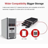 6-Bay 2.5Inch SATA SSD HDD Enclosure Mobile Rack/Enclosure Hard Disk Enclosure Rack Data Storage for