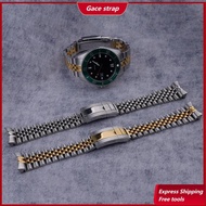 22mm Strap For Casio MDV-106 MDV106G Solid Curved End Middle gold Silver Stainless Steel Jubilee Wat