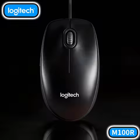 Genuine Logitech M100R Ambidextrous Wired Optical Mouse 1000DPI Precision Scroll 1.8M Cable Windows 