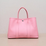 HERMES(愛馬仕) Garden Party 花園包 30 1Q奶昔粉 Epsom皮 Z刻 銀扣