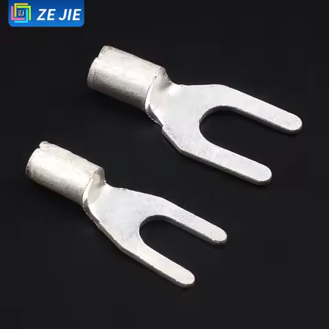 Ze Jie UT1-3, UT1.5-4 Pure Copper Crimp Terminals, Y-Type Fork Bare Terminals, U-Type Cable Lugs