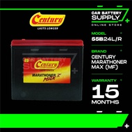 55B24L | 55B24R | CENTURY MARATHONER MAX | Bateri Kereta Car Battery | Waja Vios Civic Almera Iswara