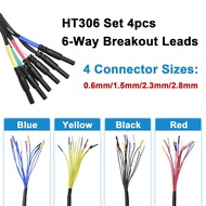 HT306 4 Connectors Sizes Universal Breakout Leads, 6 Channel Test Lead Set for Automotive Oscillosco