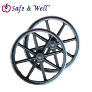 HOPKIN SPAREPART- WHEELCHAIR MAG WHEEL &amp; FLAT FREE TYRE 24IN ( 1PAIR )  - ALAT GANTIAN RODA MAG &amp; TAYAR FF 24IN (1PASANG