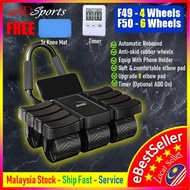 6 Wheels Ab Roller With Arm Elbow Support Automatic Rebound Abdominal Wheel Gym Abs Machine 6 轮腹肌滚轮自