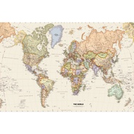 World Map,Polyester,Educational Wall Decor,Horizontal Hanging,for Classroom,Home,Office Decor,Classr